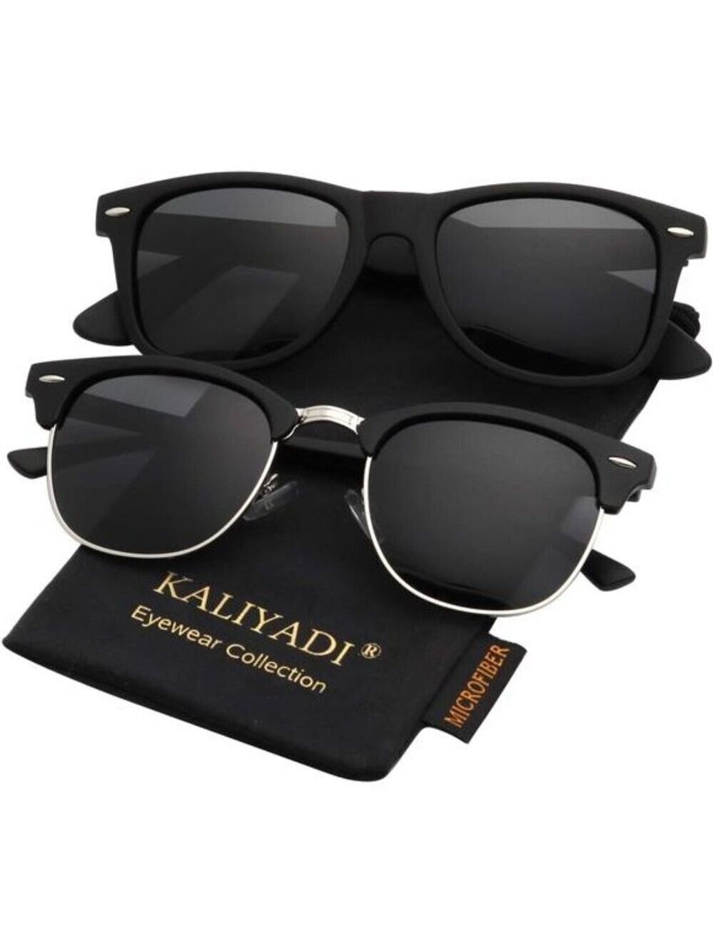 Kaliyadi Polarized Sunglasses Men Women Semi Rimless UV Protection Driving